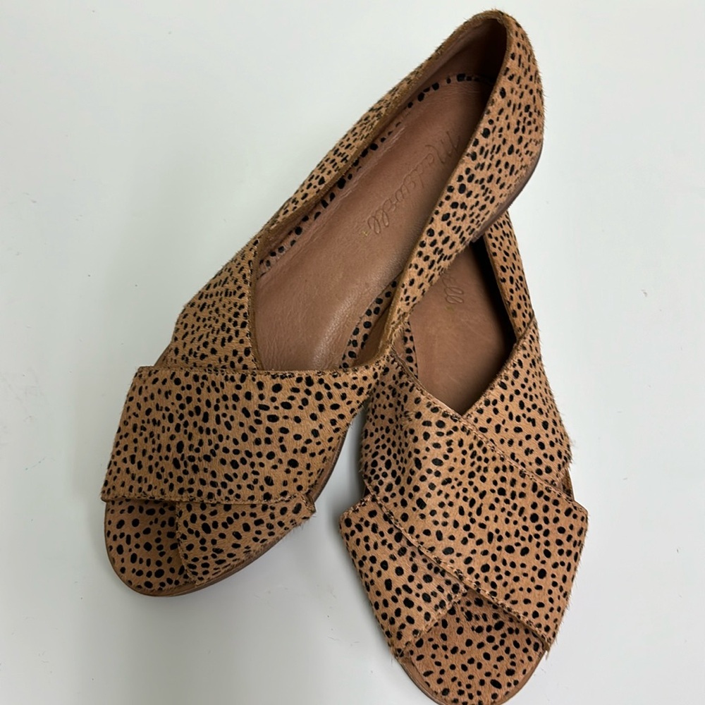 Madewell Leopard Crossband Flats Size 7 1/2 Excellent Condition